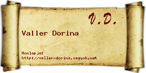 Valler Dorina névjegykártya